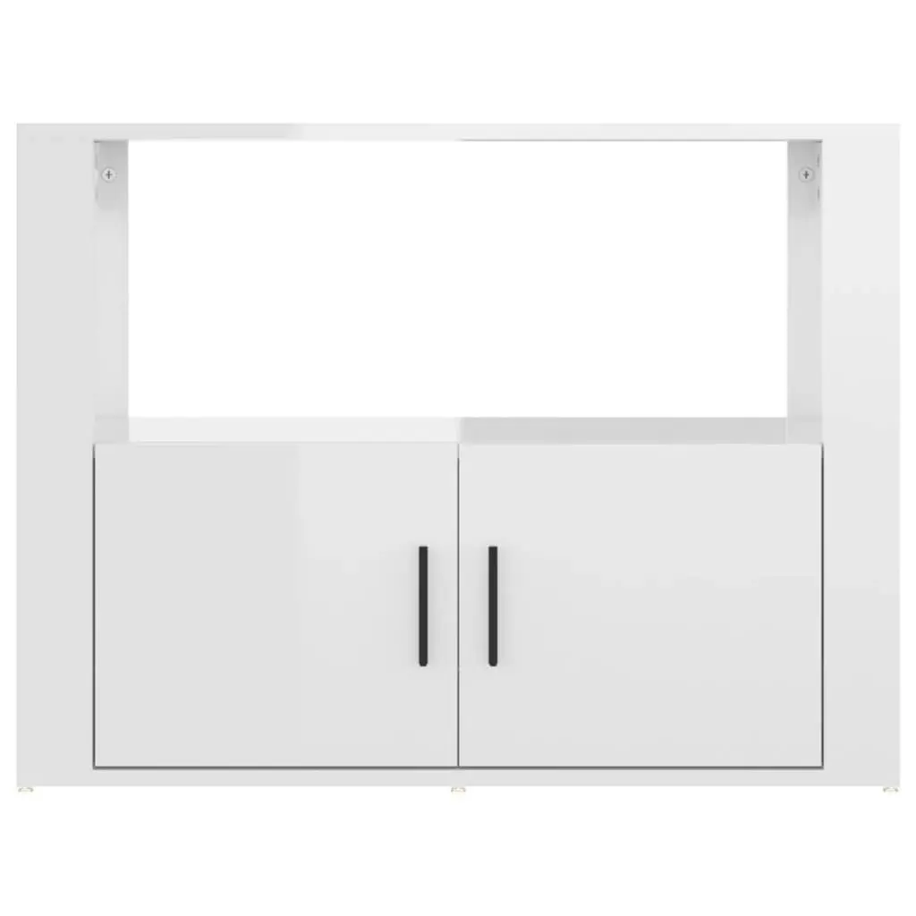 Sideboard High Gloss White 80x30x60 cm Engineered Wood 819454