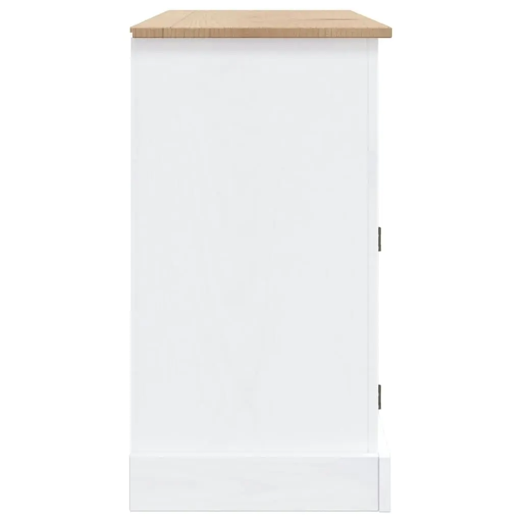 Sideboard Solid Mexican Pinewood Corona Range White 132x43x78 cm 282634