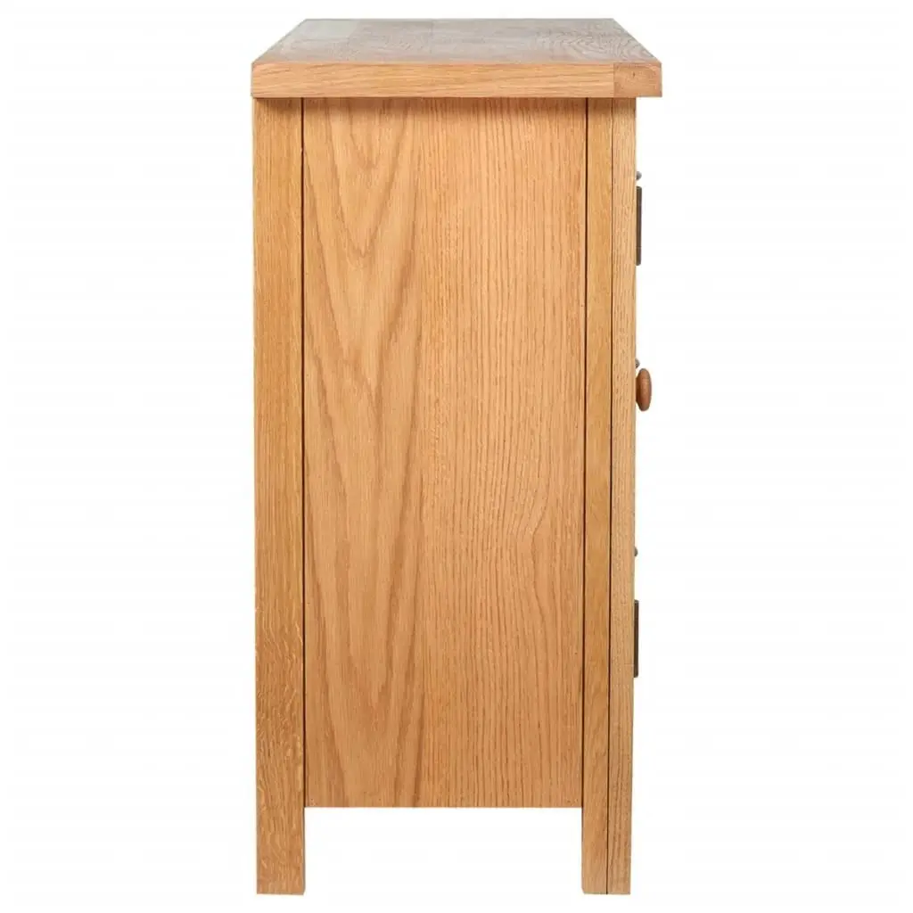 Sideboard with 3 Drawers 110x33.5x70 cm Solid Oak Wood 241677