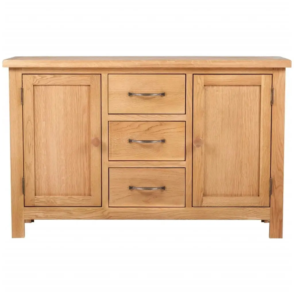 Sideboard with 3 Drawers 110x33.5x70 cm Solid Oak Wood 241677