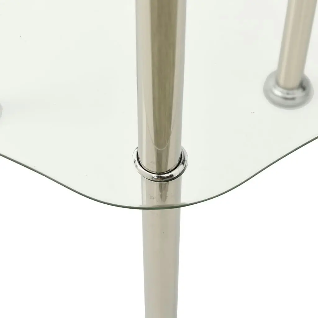 2-Tier Side Table Transparent 38x38x50 cm Tempered Glass 322790