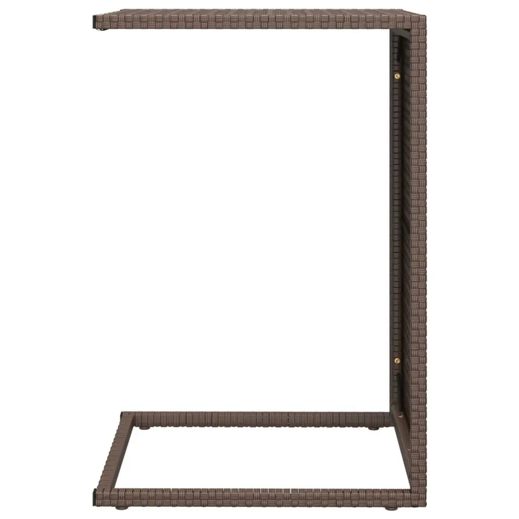 C Table Brown 40x35x60 cm Poly Rattan 319407