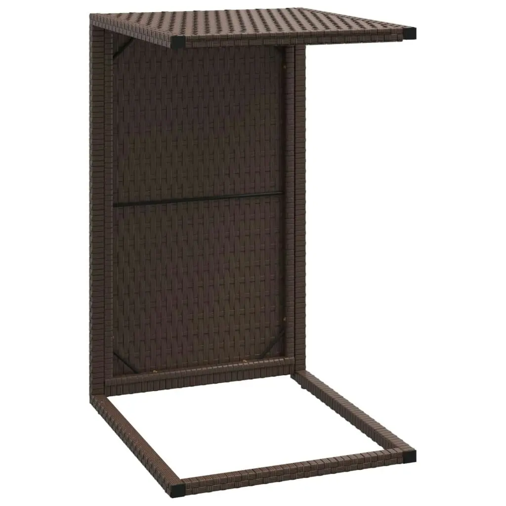 C Table Brown 40x35x60 cm Poly Rattan 319407