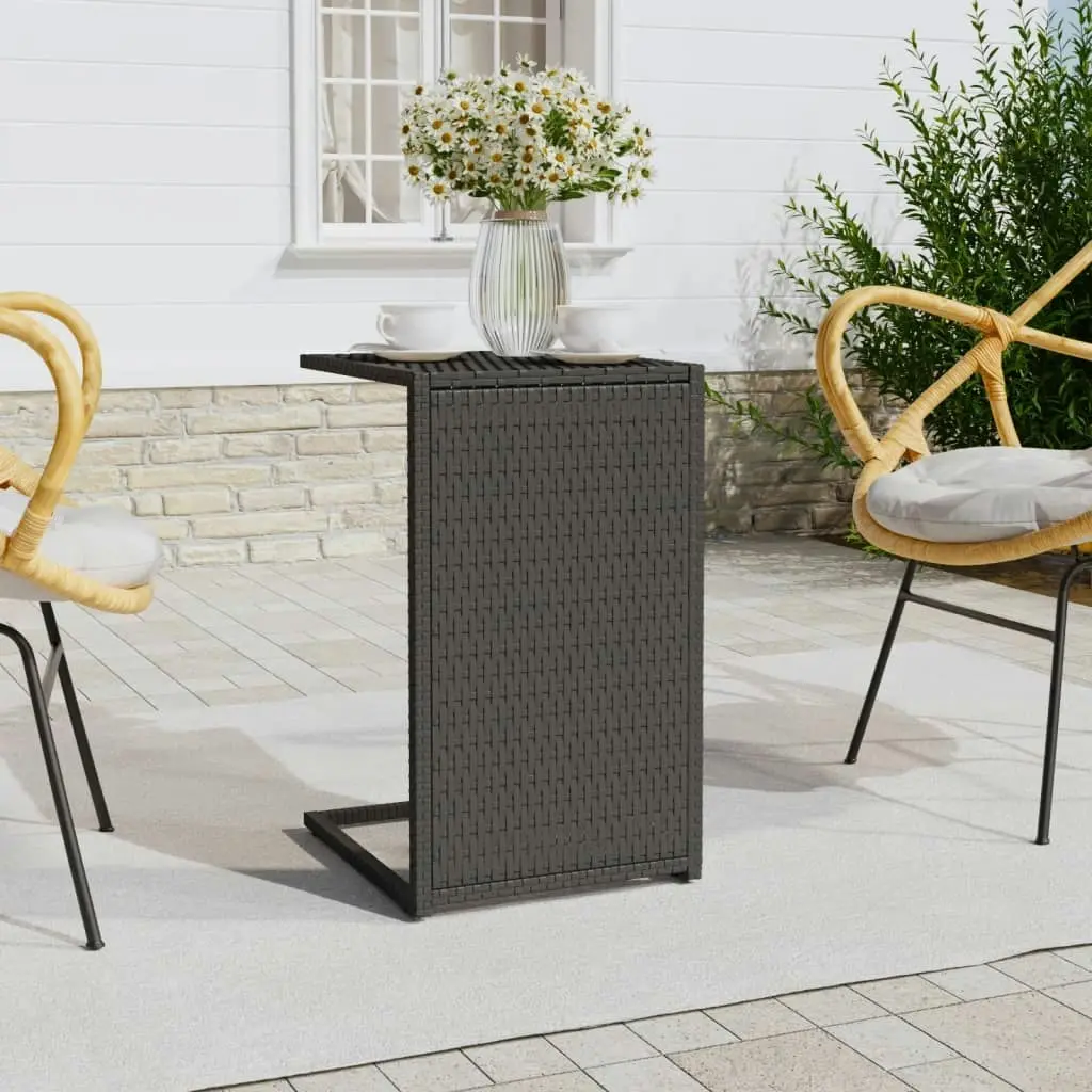 C Table Black 40x35x60 cm Poly Rattan 319406