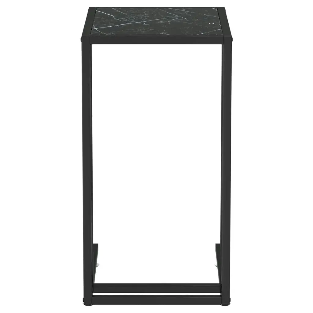 Computer Side Table Black Marble 50x35x65 cm Tempered Glass 331651