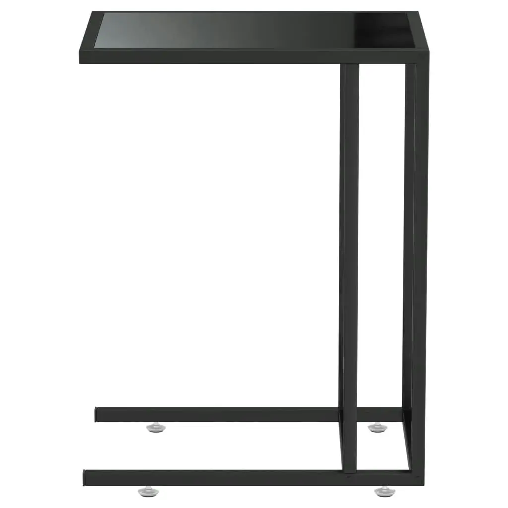 Computer Side Table Black 50x35x65 cm Tempered Glass 331650