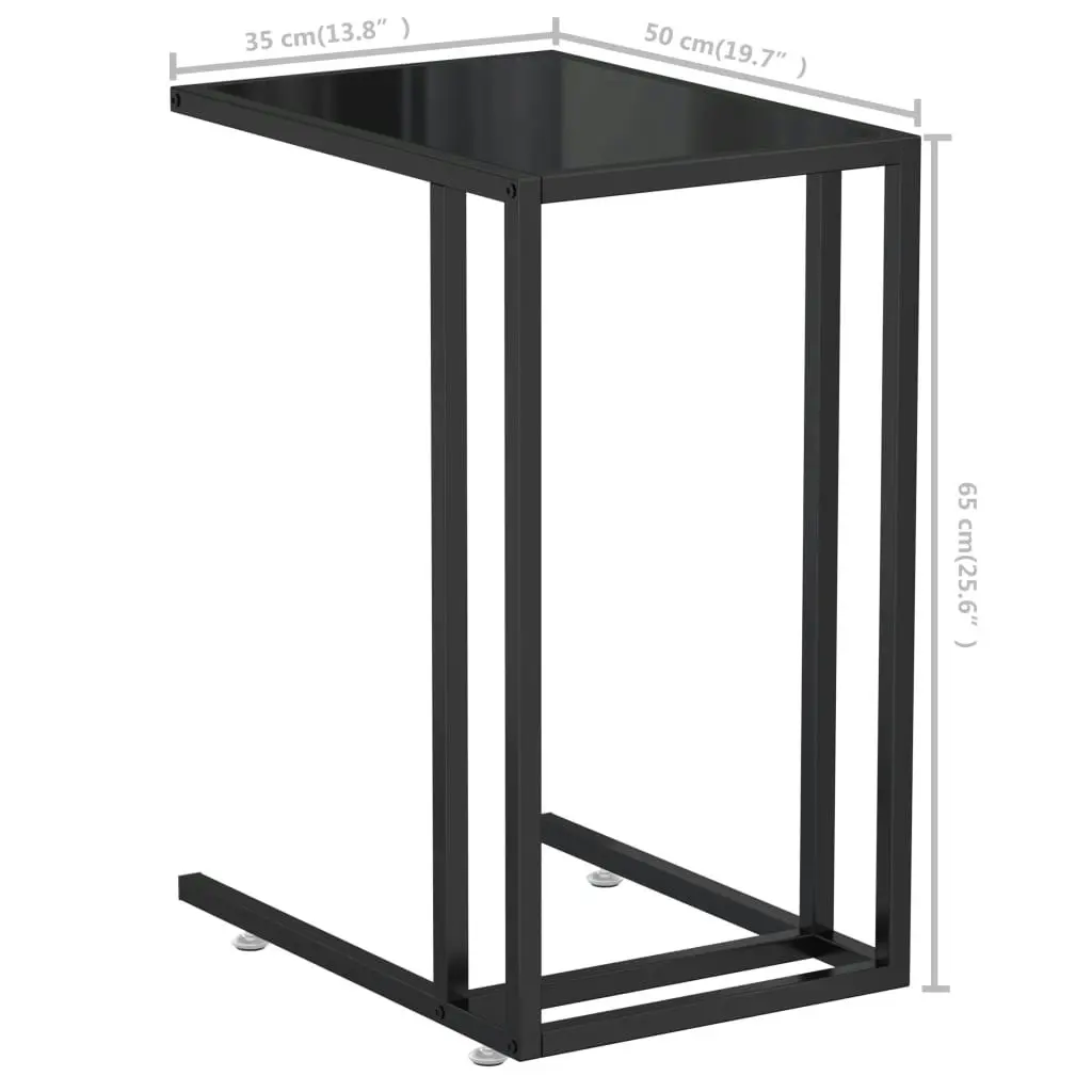 Computer Side Table Black 50x35x65 cm Tempered Glass 331650