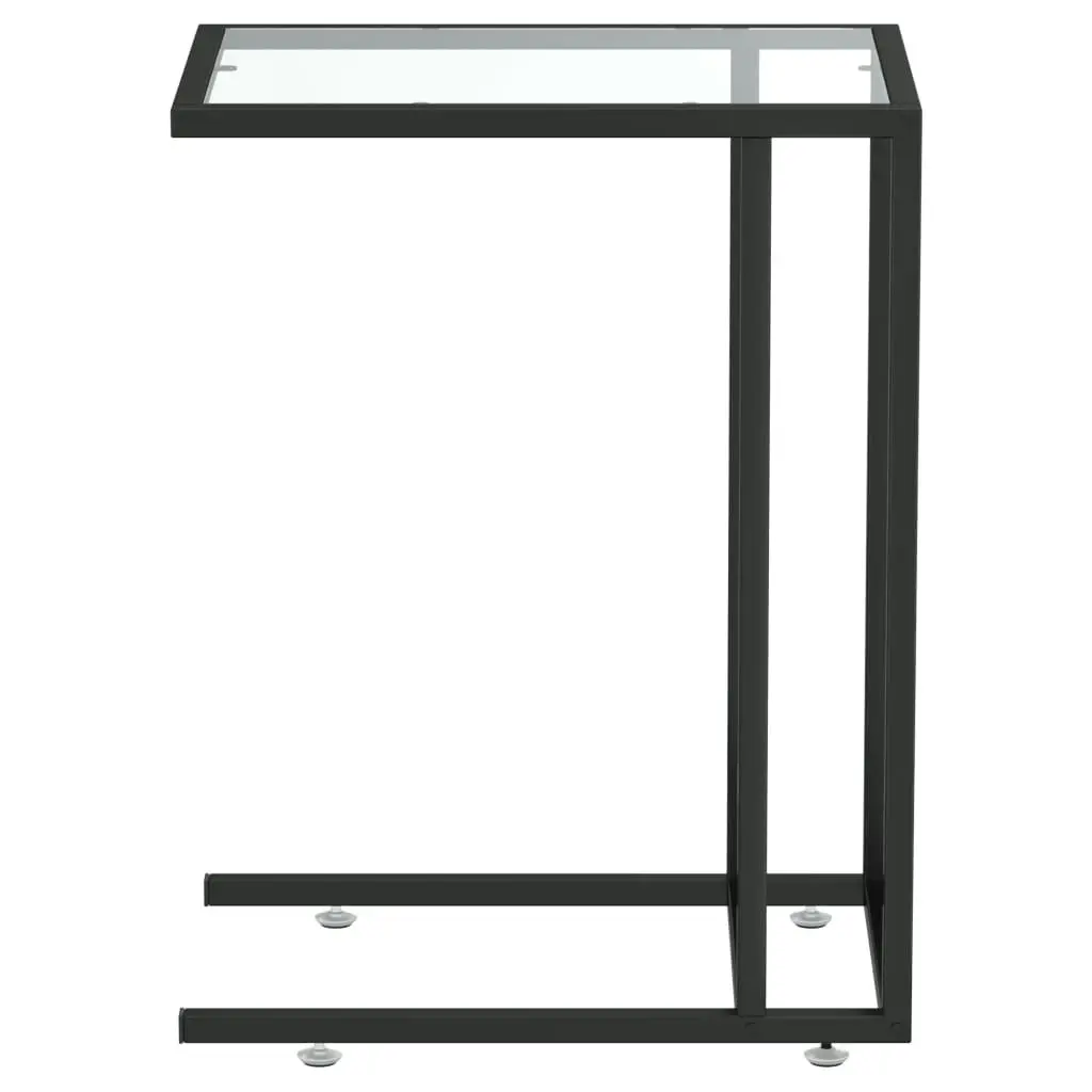 Computer Side Table Transparent 50x35x65 cm Tempered Glass 331649