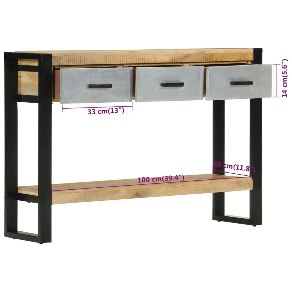 Console Table 110x30x76 cm Solid Rough Wood Mango 351619