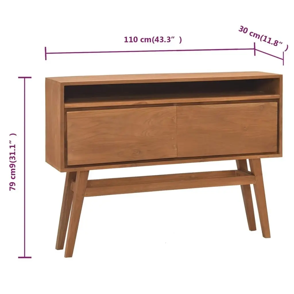 Console Table 110x30x79 cm Solid Teak Wood 326136