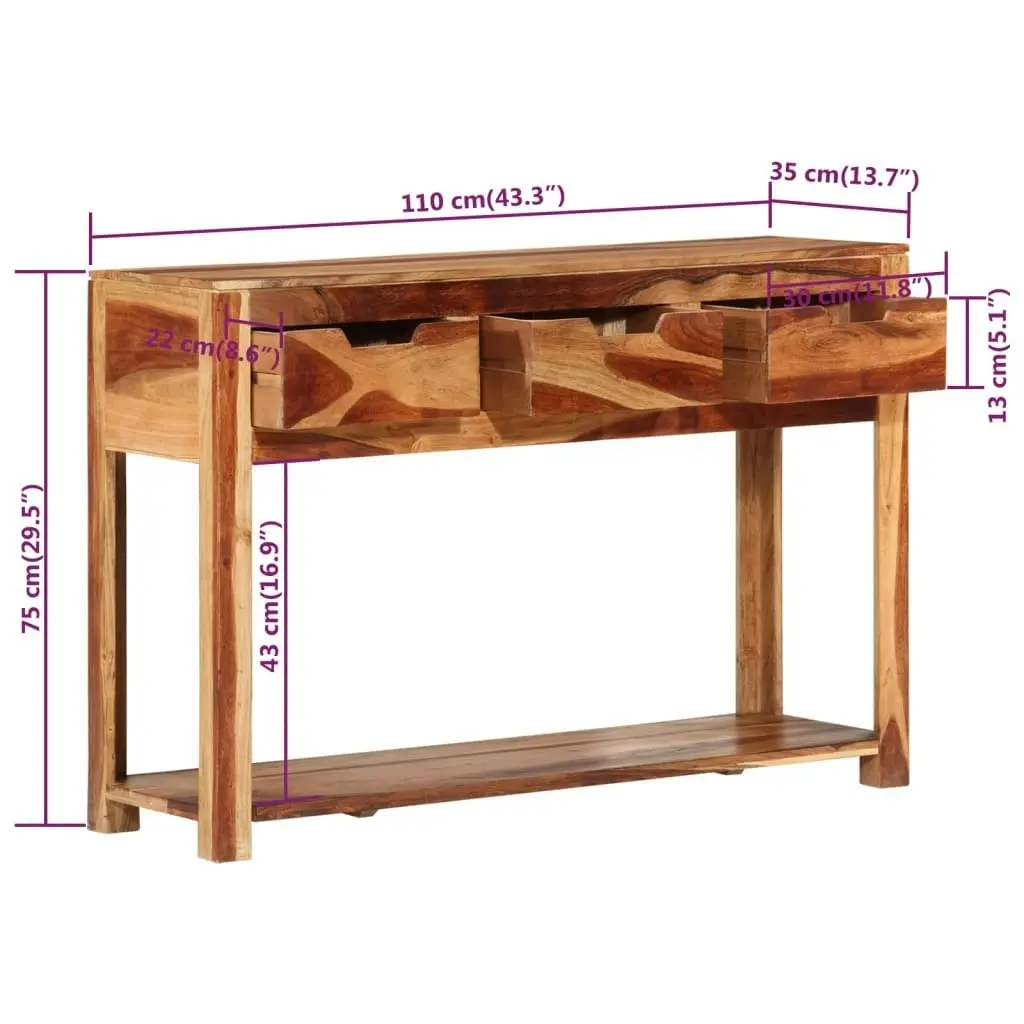 Console Table 110x35x75 cm Solid Wood Acacia 338432