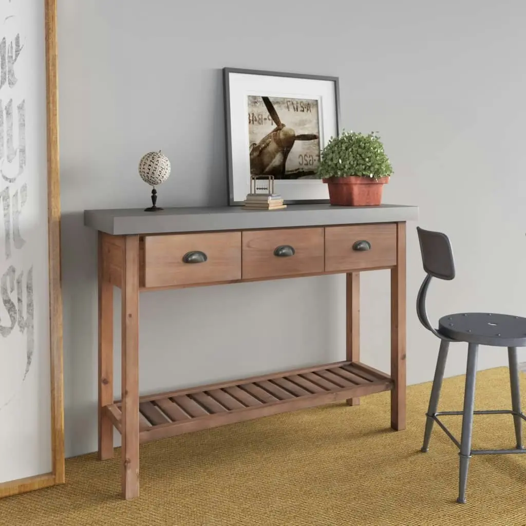 Console Table 110x35x80 cm Solid Wood Fir 340768