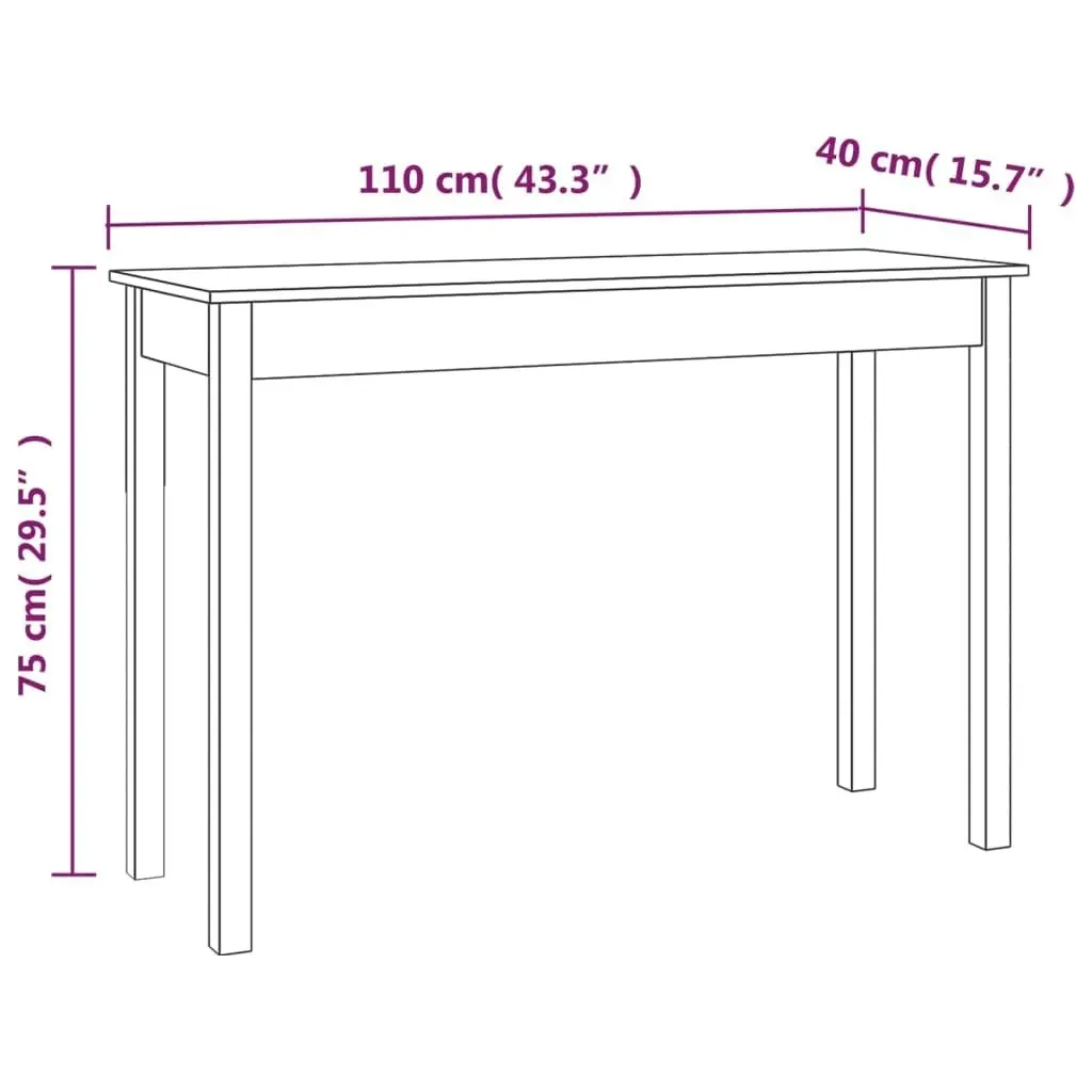 Console Table 110x40x75 cm Solid Wood Pine 814239