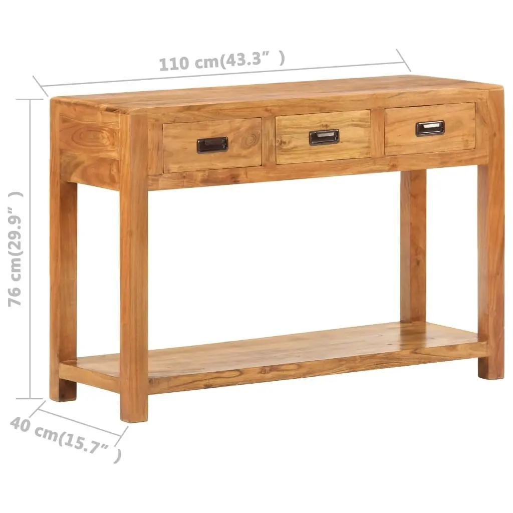 Console Table 110x40x76 cm Solid Acacia Wood Honey Finish 289631