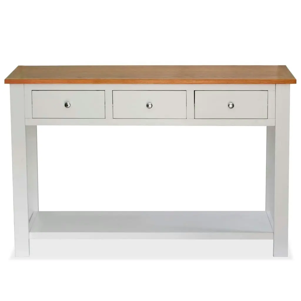 Console Table 118x35x77 cm Solid Oak Wood 247053