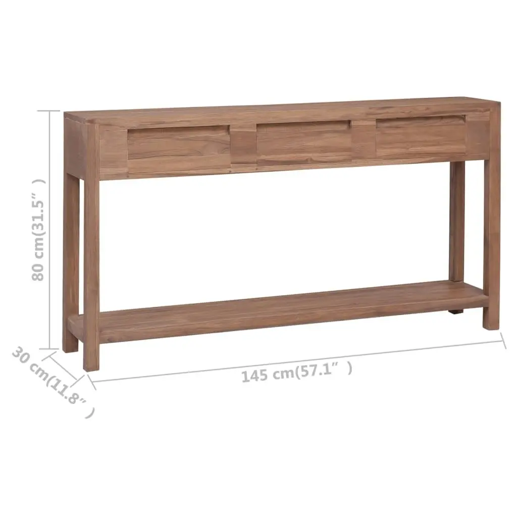 Console Table 145x30x80 cm Solid Teak Wood 287737