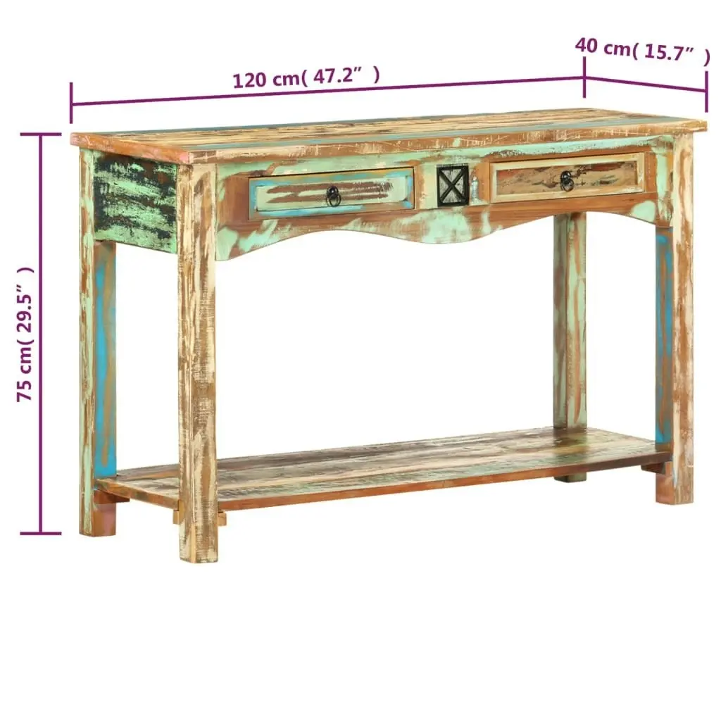 Console Table 120x40x75 cm Solid Reclaimed Wood 247925