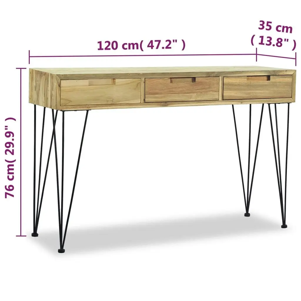 Console Table 120x35x76 cm Solid Teak 244573