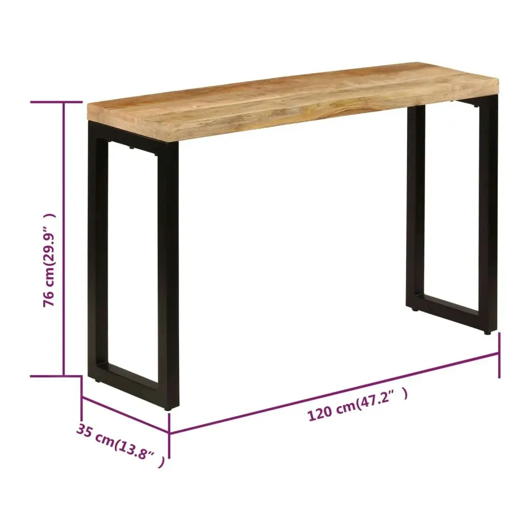 Console Table 120x35x76 cm Solid Wood Mango and Steel 247334