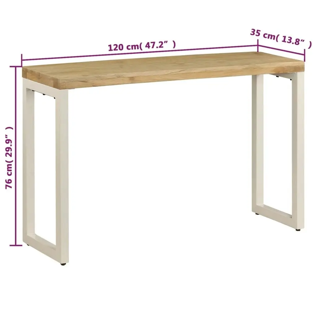 Console Table 120x35x76 cm Solid Wood Mango and Steel 247336