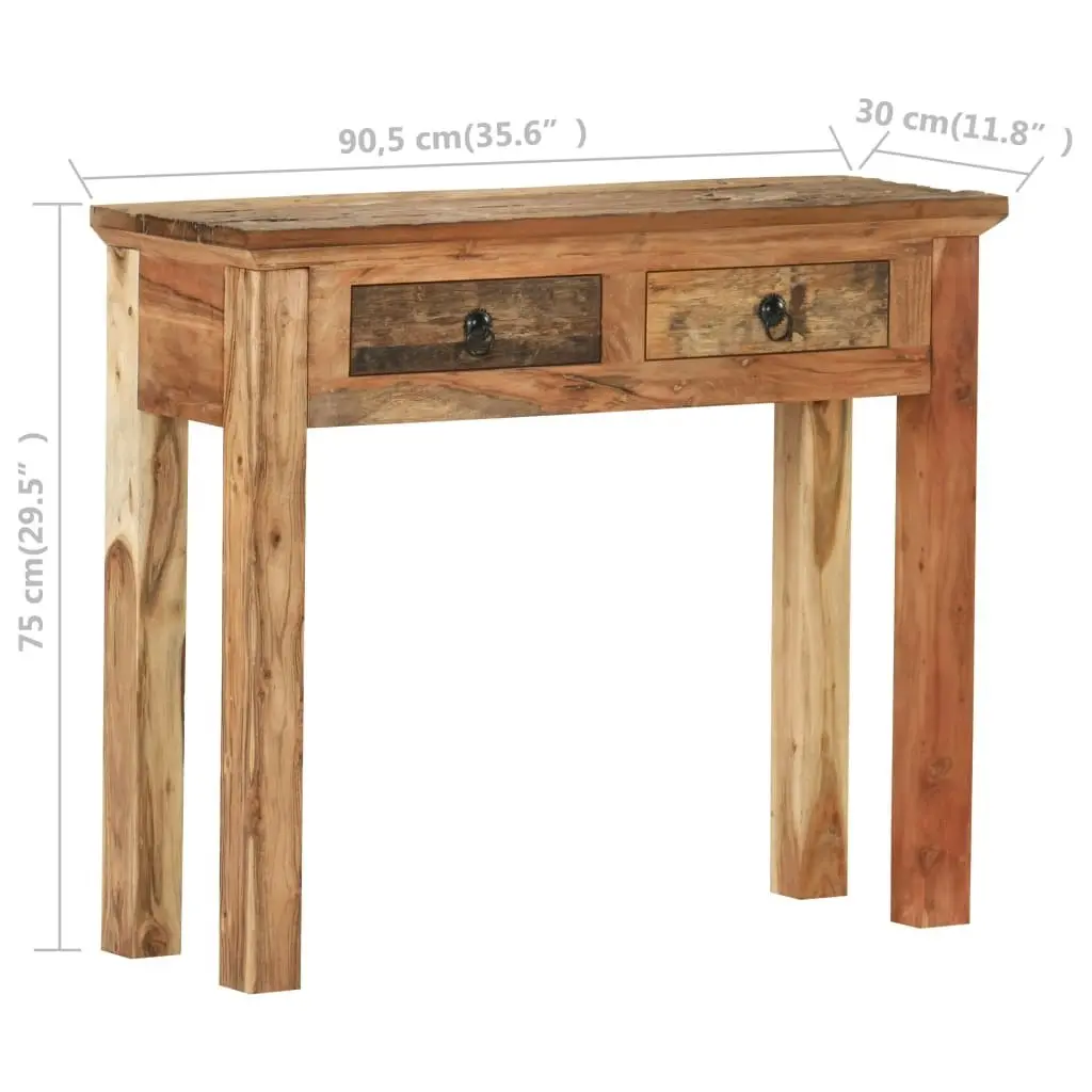 Console Table 90.5x30x75cm Solid Acacia Wood and Reclaimed Wood 320381