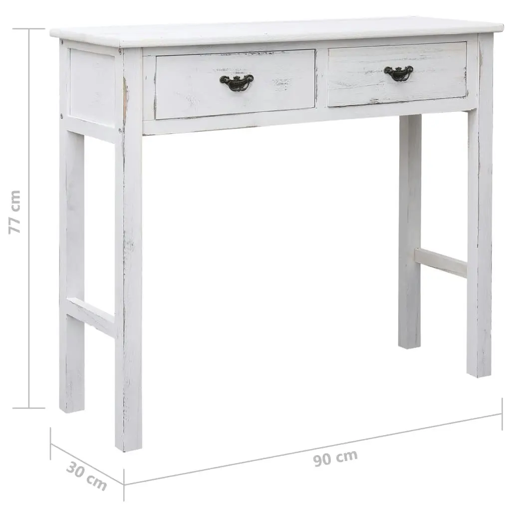 Console Table Antique White 90x30x77 cm Wood 284152