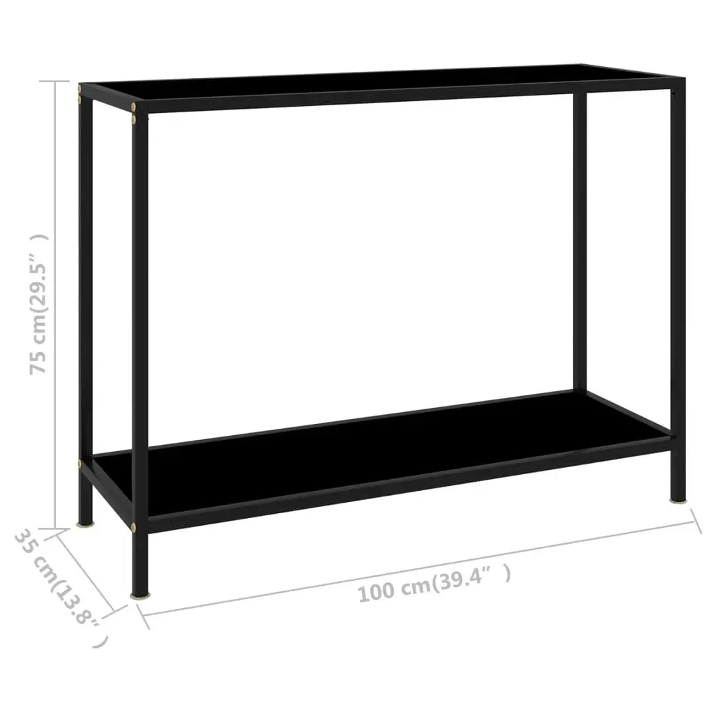 Console Table Black 100x35x75 cm Tempered Glass 322836