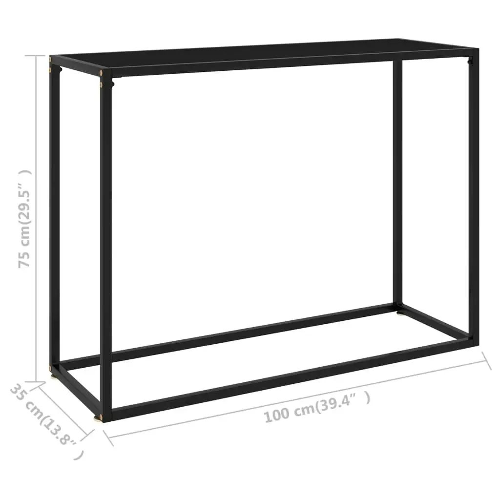 Console Table Black 100x35x75 cm Tempered Glass 322812