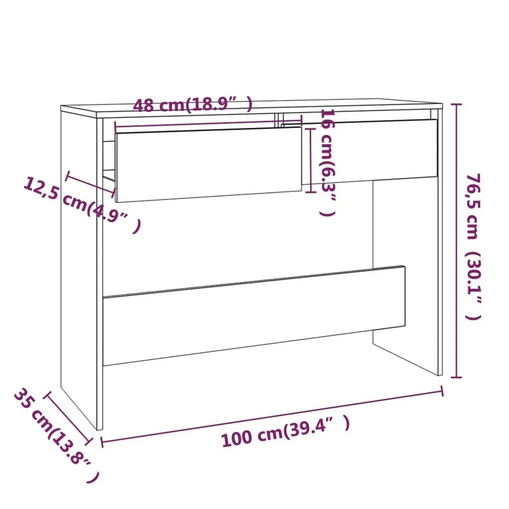 Console Table Black 100x35x76.5 cm Engineered Wood 809837