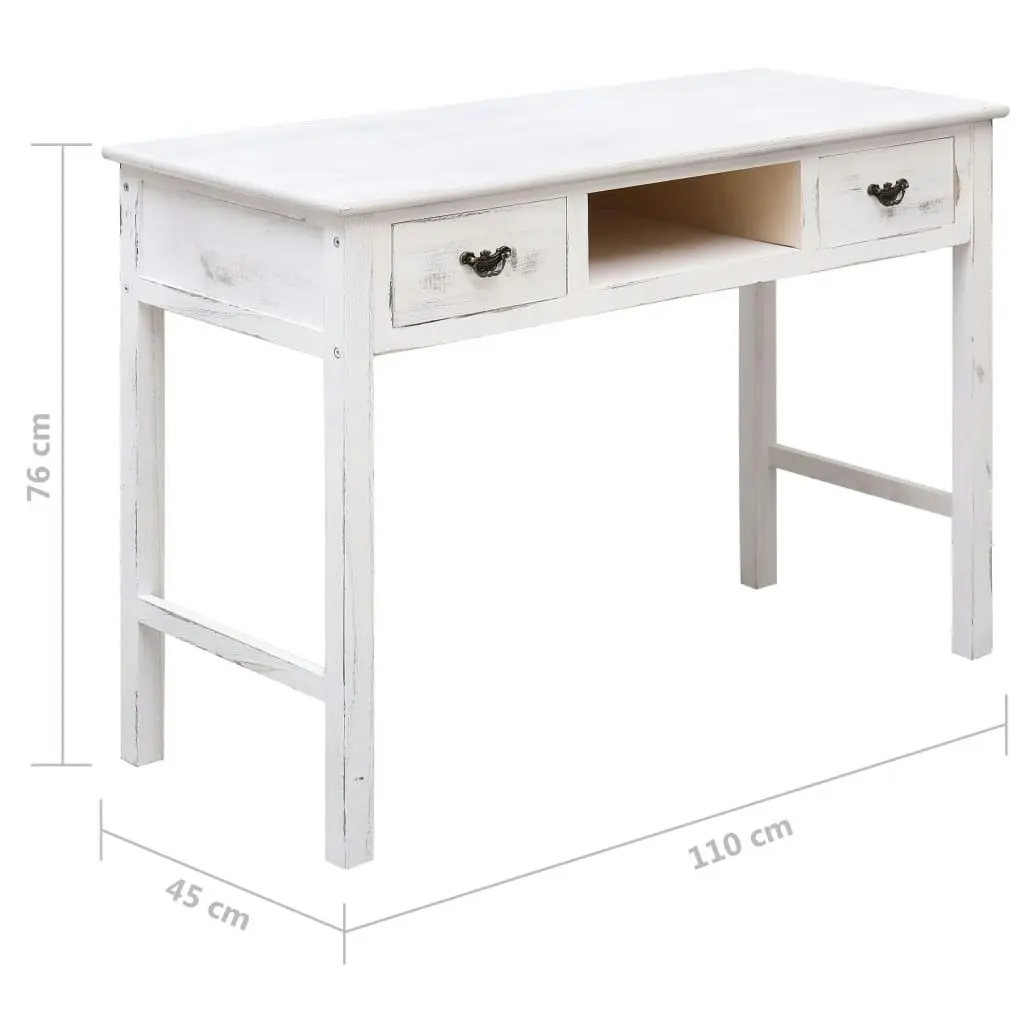 Console Table Antique White 110x45x76 cm Wood 284162