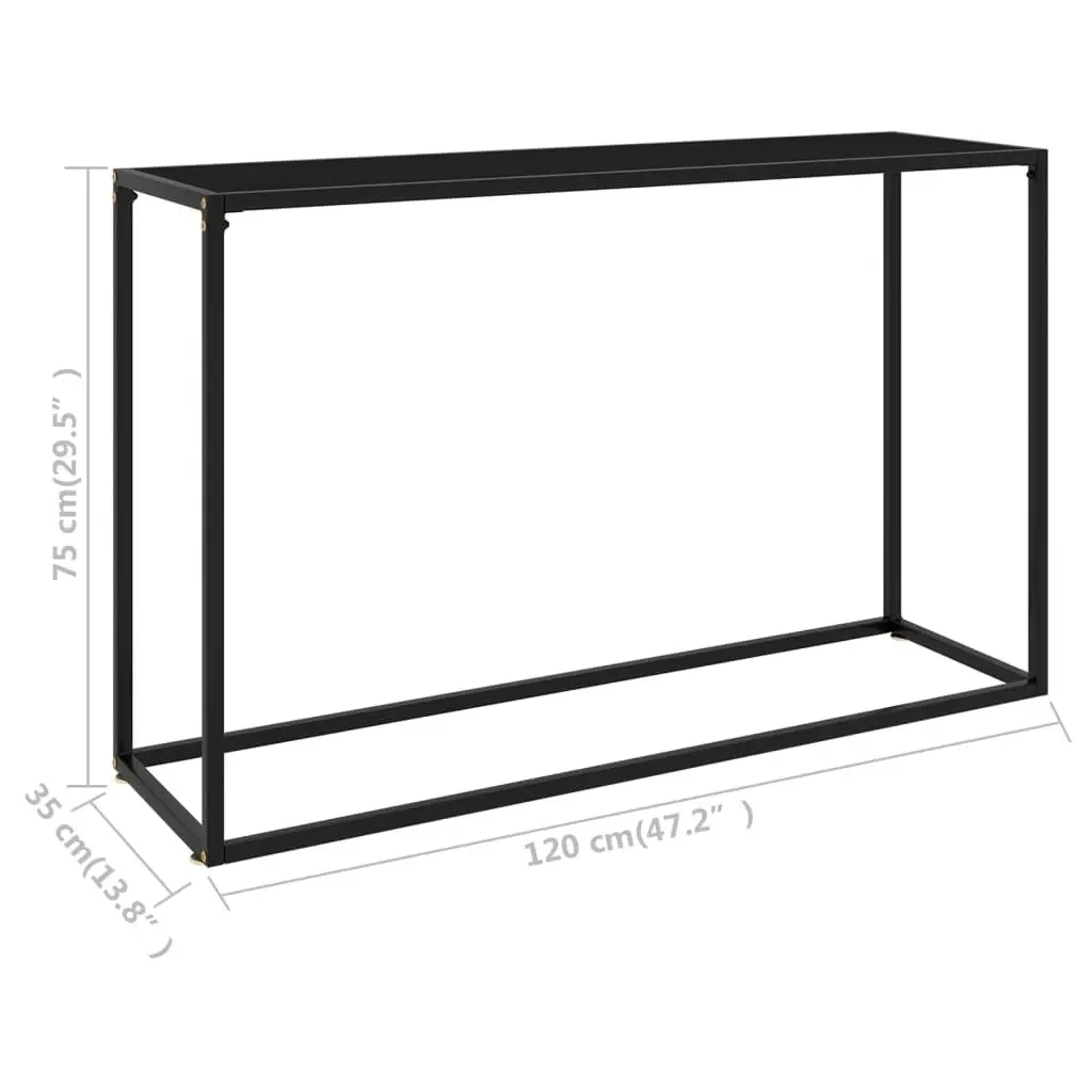 Console Table Black 120x35x75 cm Tempered Glass 322816