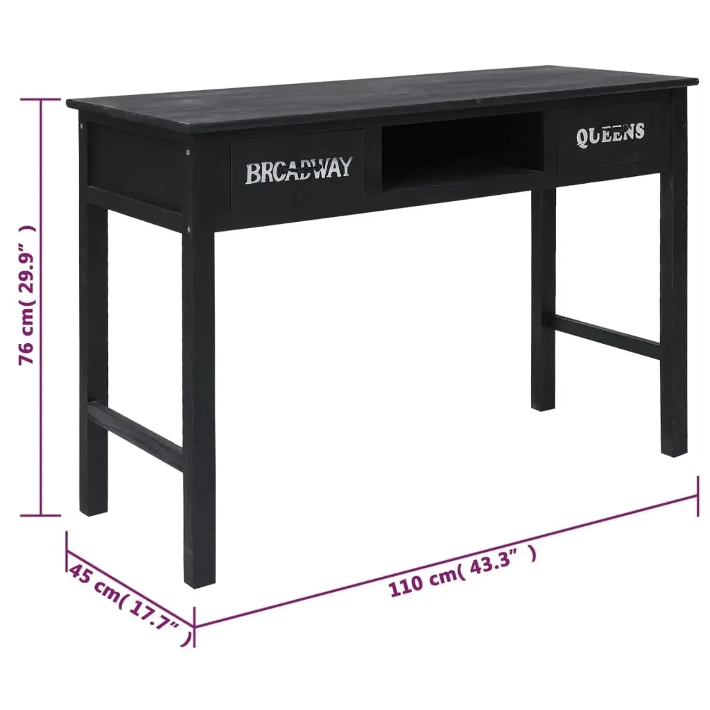 Console Table Black 110x45x76 cm Wood 284161