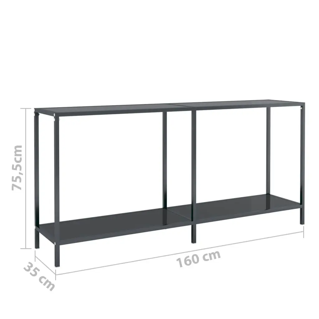 Console Table Black 160x35x75.5 cm Tempered Glass 331699