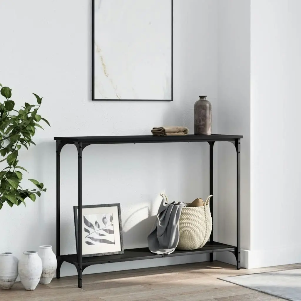 Console Table Black 101x30.5x75 cm Engineered Wood 837702