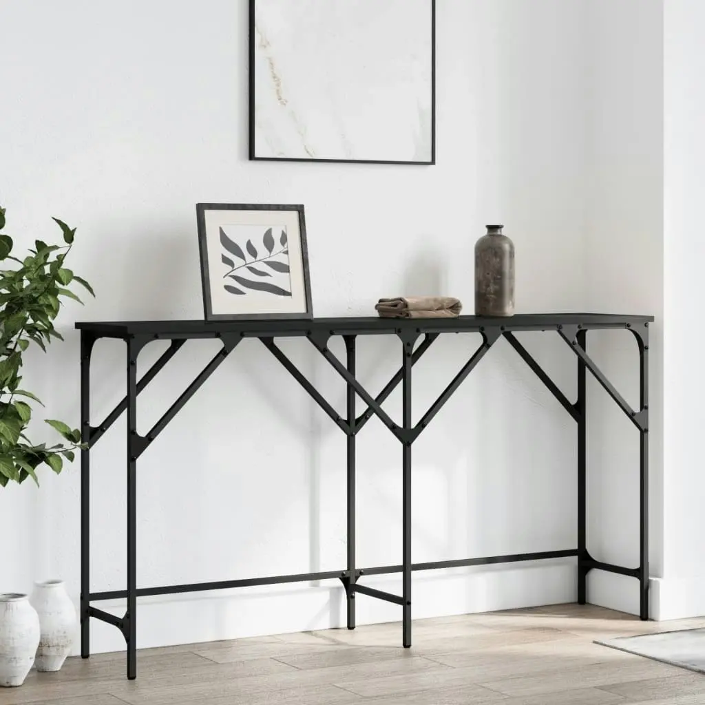 Console Table Black 140x29x75 cm Engineered Wood 837757