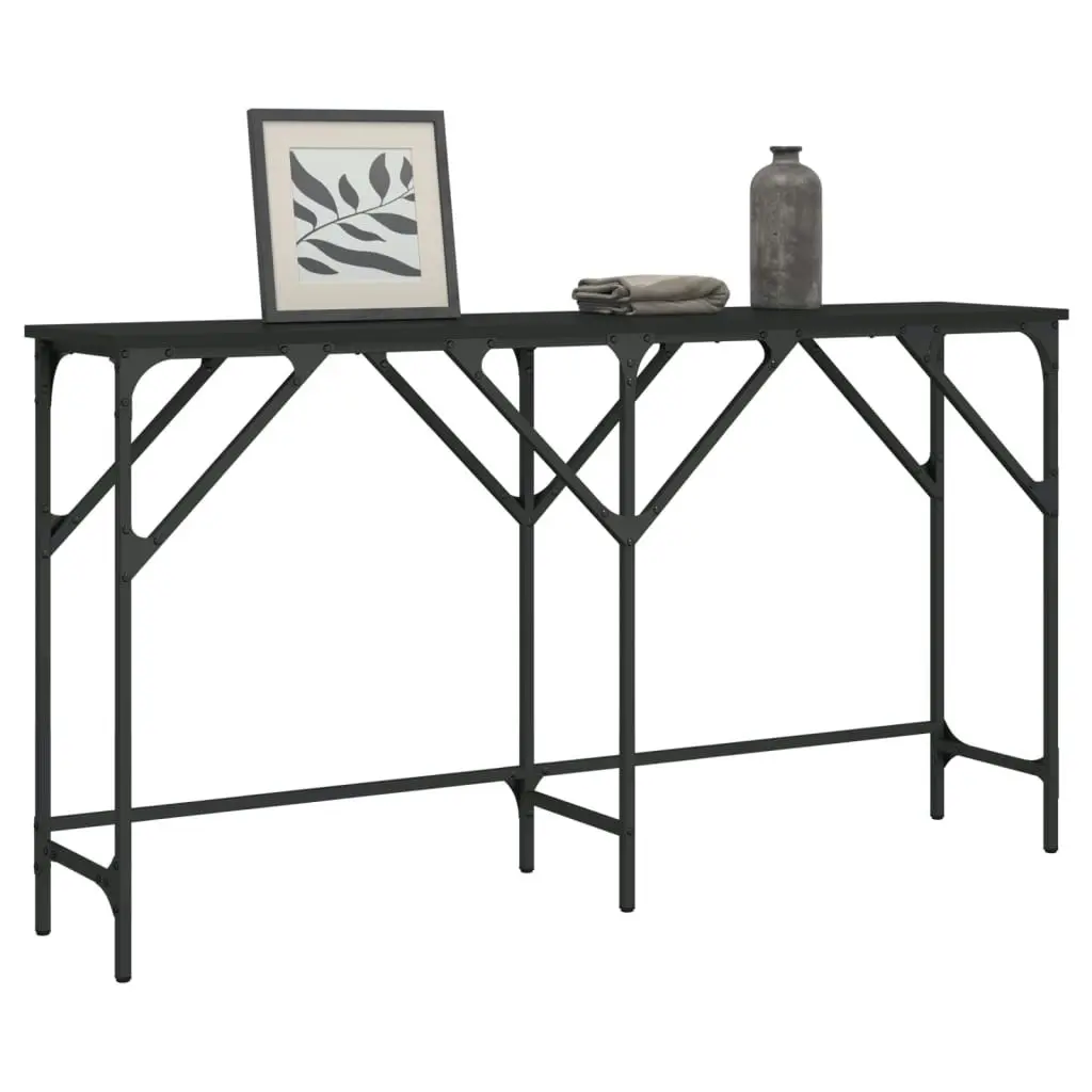 Console Table Black 140x29x75 cm Engineered Wood 837757