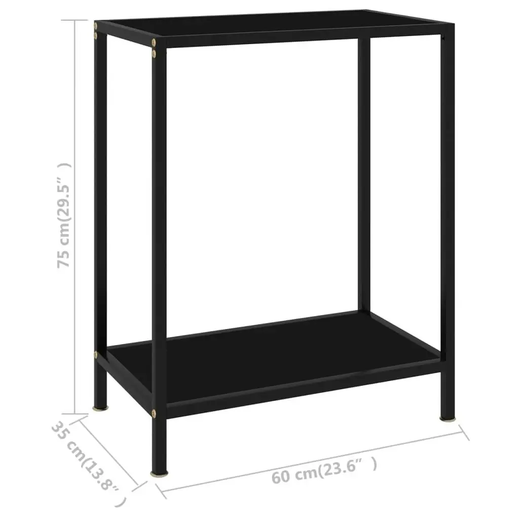 Console Table Black 60x35x75 cm Tempered Glass 322828