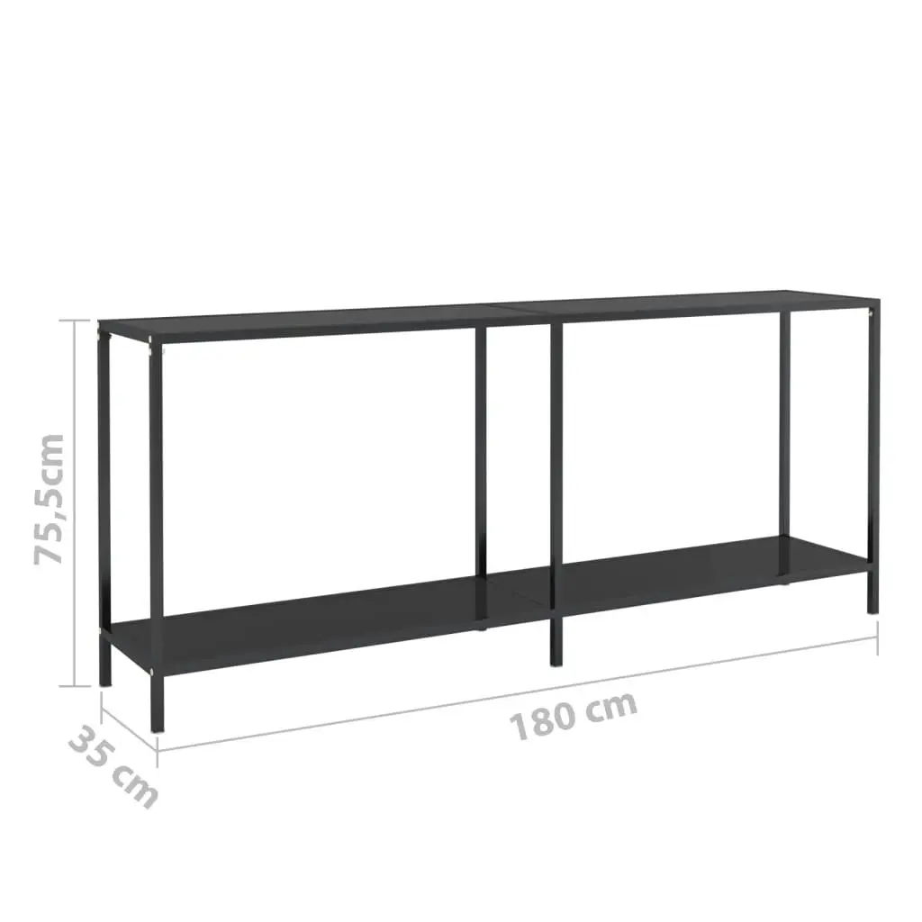 Console Table Black 180x35x75.5 cm Tempered Glass 331703