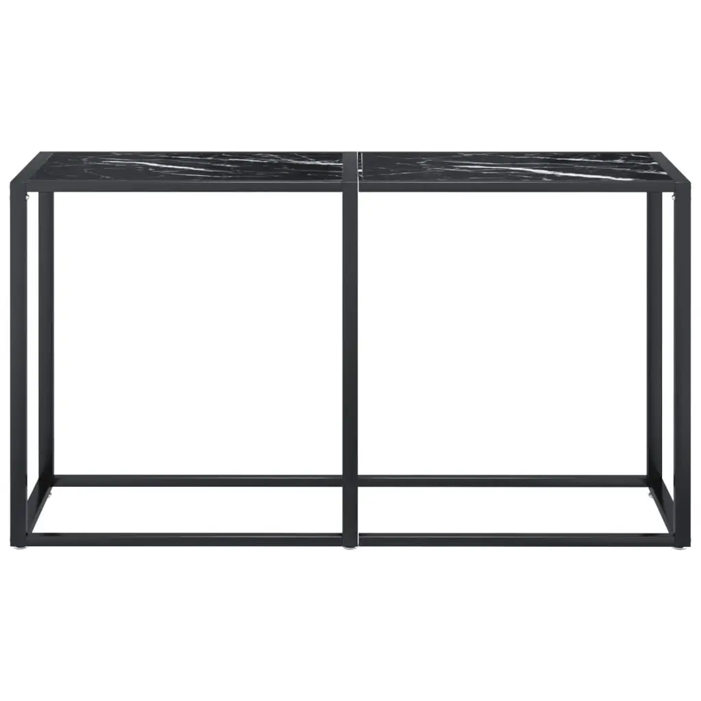 Console Table Black Marble 140x35x75.5cm Tempered Glass 331677