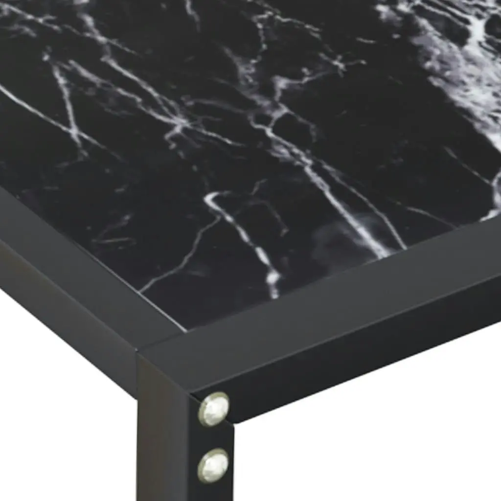 Console Table Black Marble 140x35x75.5cm Tempered Glass 331677