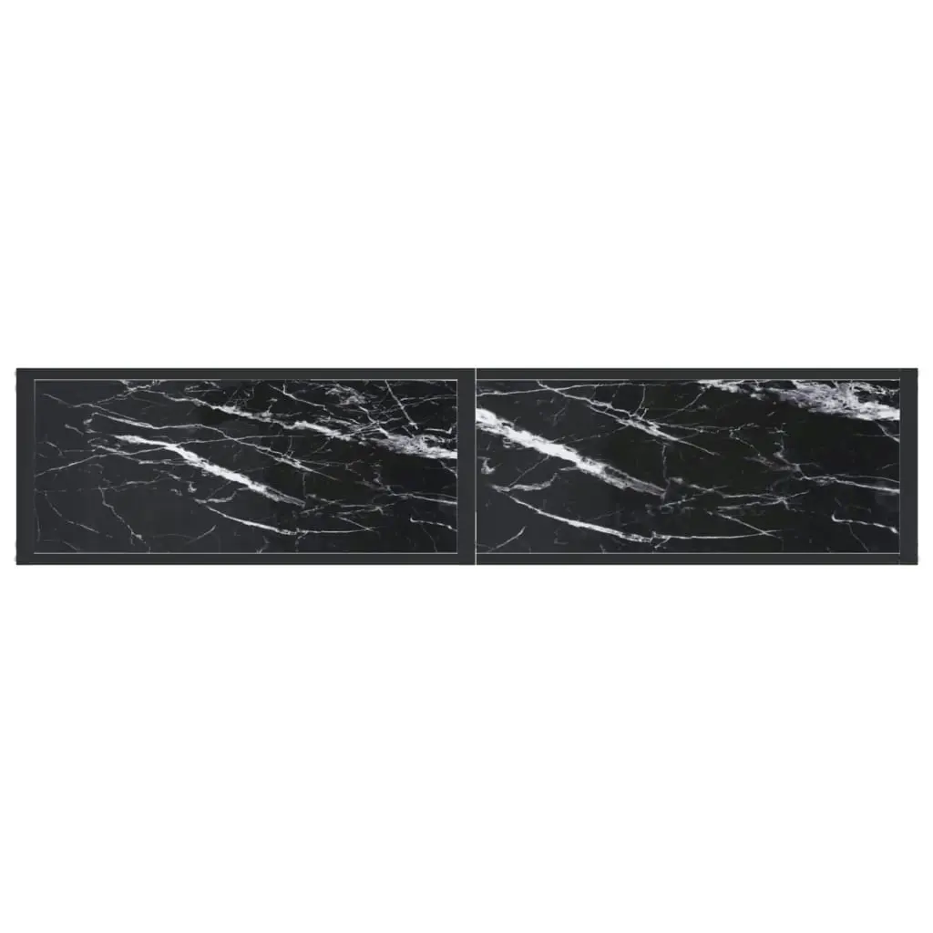 Console Table Black Marble 160x35x75.5cm Tempered Glass 331681