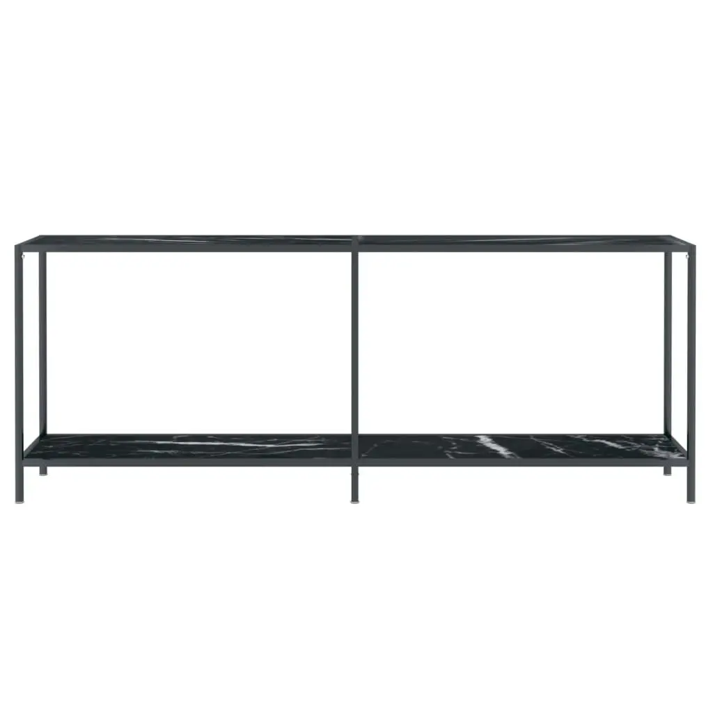 Console Table Black 200x35x75.5 cm Tempered Glass 331709