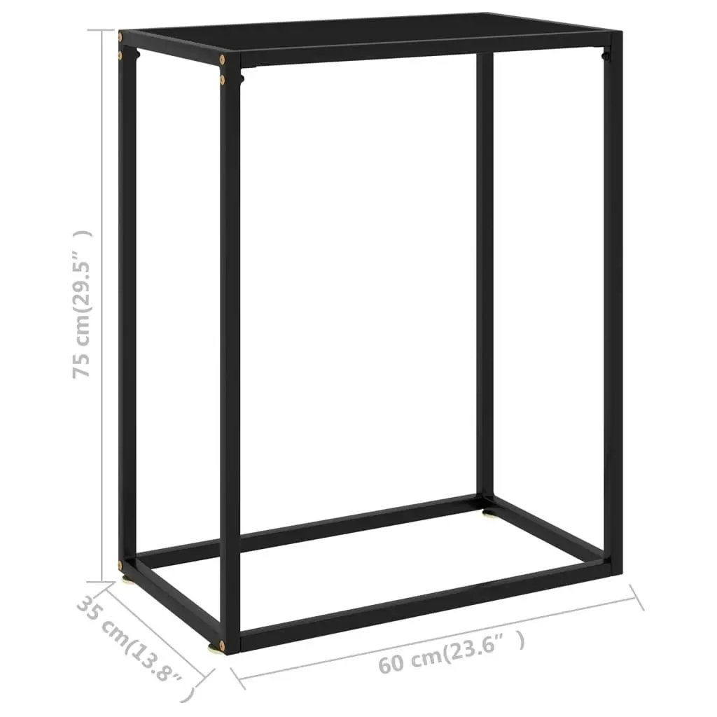 Console Table Black 60x35x75 cm Tempered Glass 322804