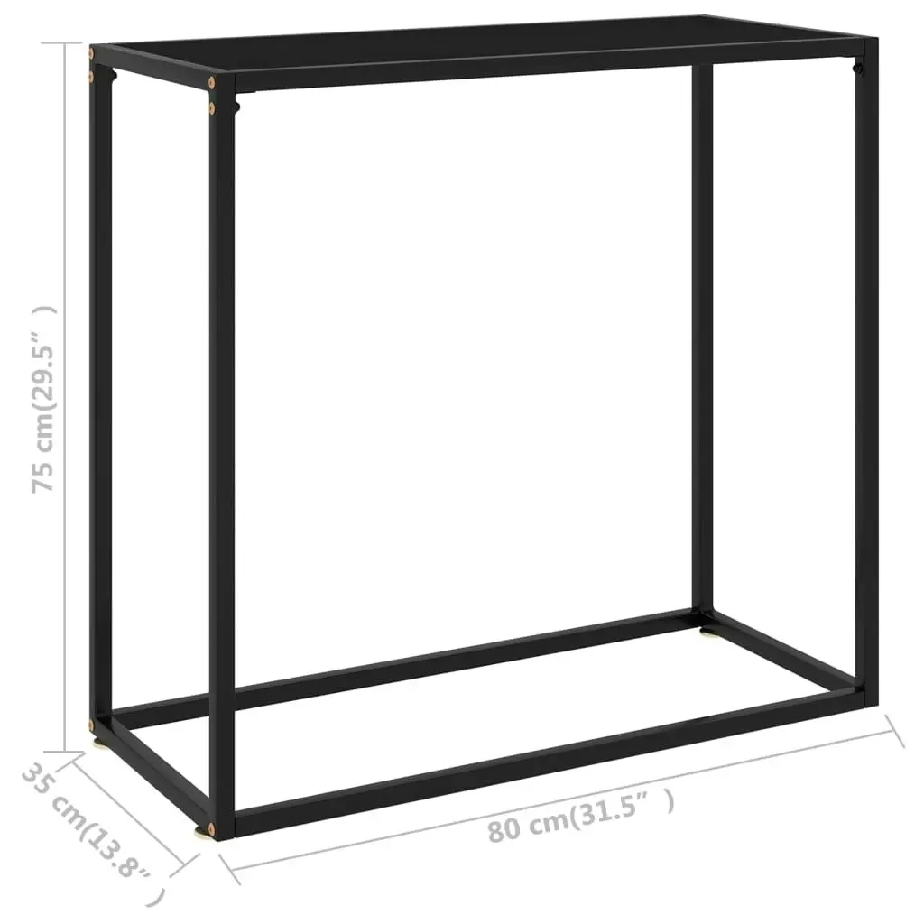 Console Table Black 80x35x75 cm Tempered Glass 322808