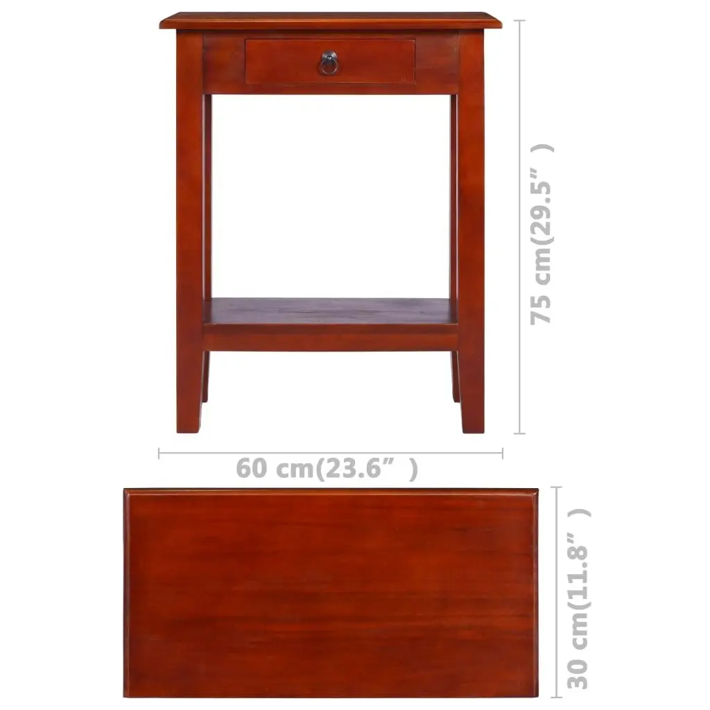 Console Table Classical Brown 60x30x75 cm Solid Mahogany Wood 288874