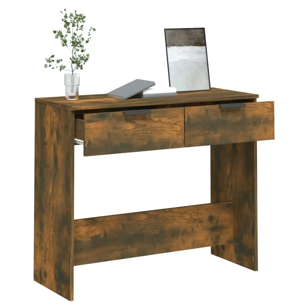 Console Table Smoked Oak 90x36x75 cm Engineered Wood 817072