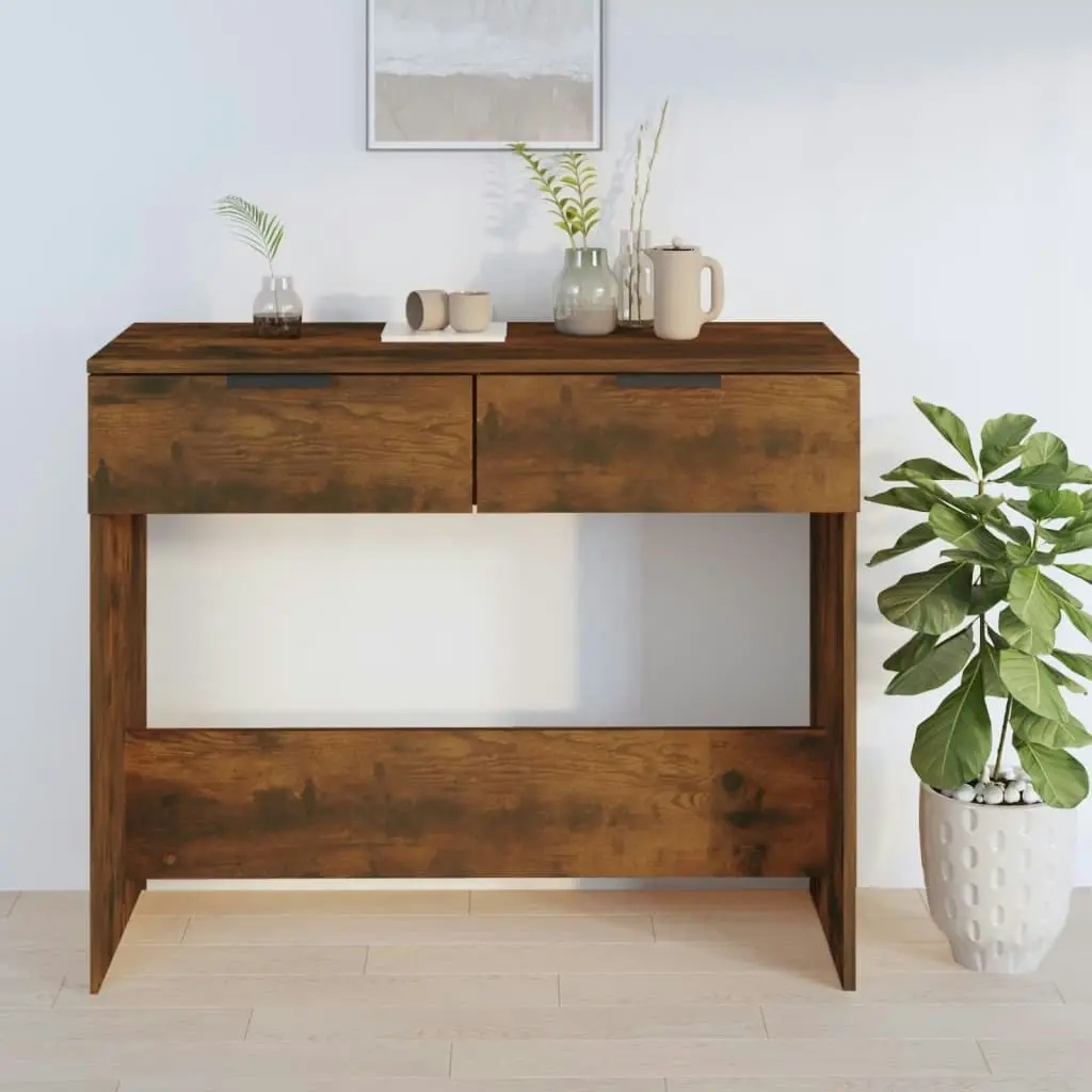 Console Table Smoked Oak 90x36x75 cm Engineered Wood 817072