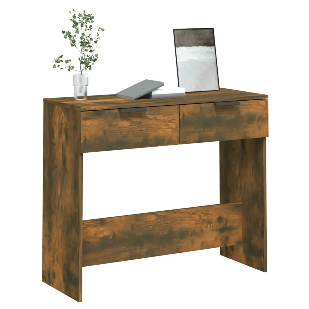 Console Table Smoked Oak 90x36x75 cm Engineered Wood 817072