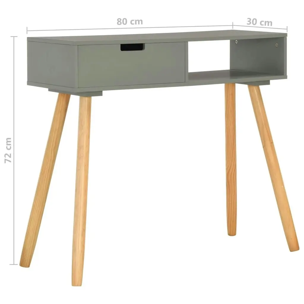 Console Table Grey 80x30x72 cm Solid Pinewood 285218