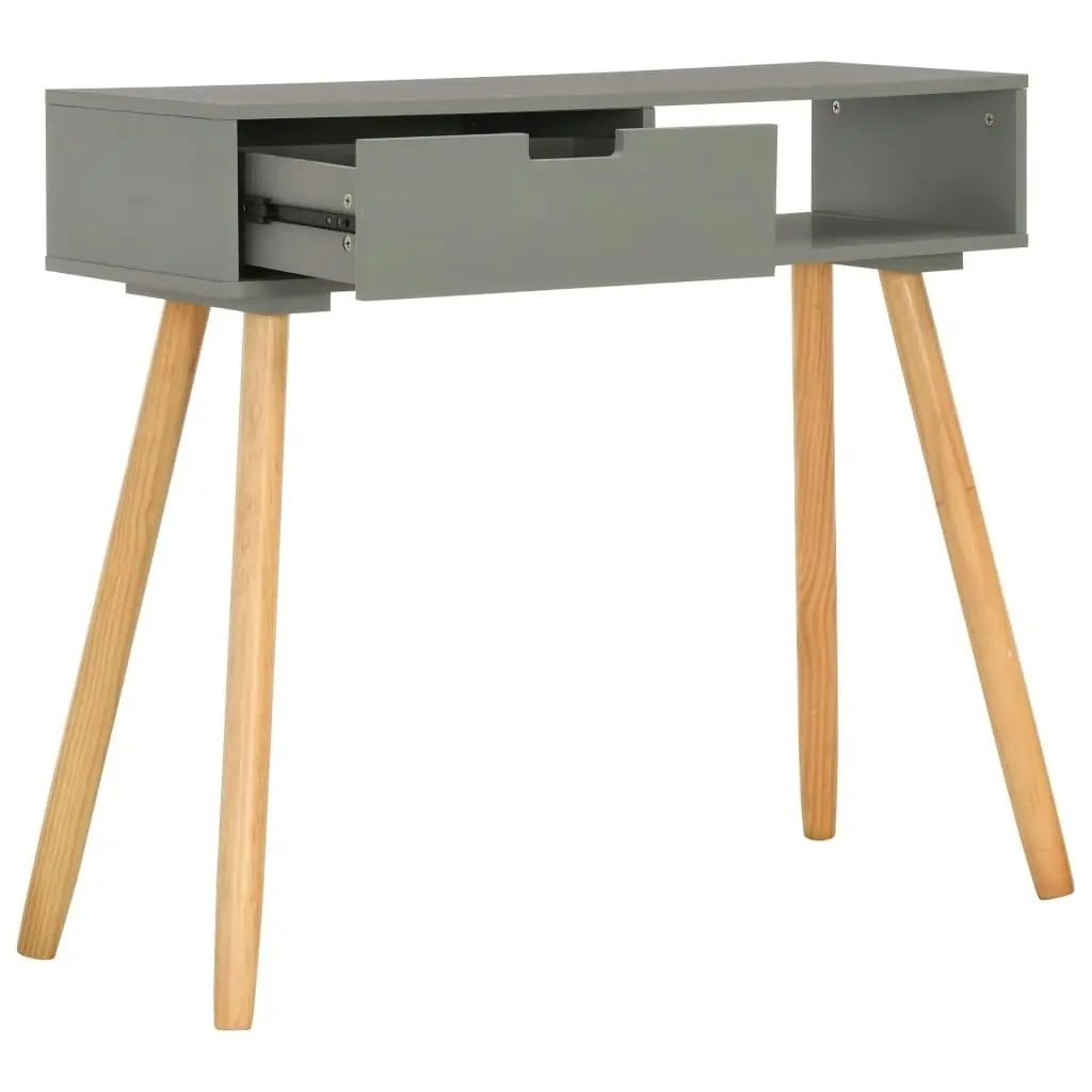 Console Table Grey 80x30x72 cm Solid Pinewood 285218